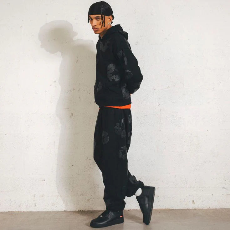 Denim Tears Cotton Wreath Sweatpants Black Monochrome