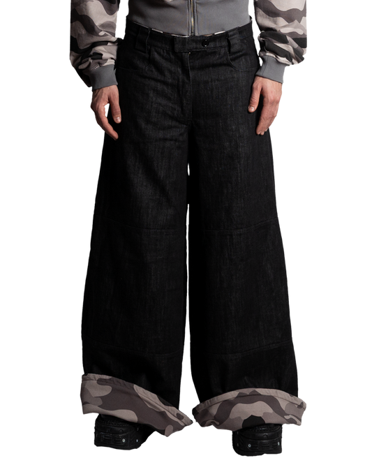 CAMO/DENIM REVERSIBLE PANTS