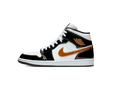 Jordan 1 Mid Patent Black White Gold