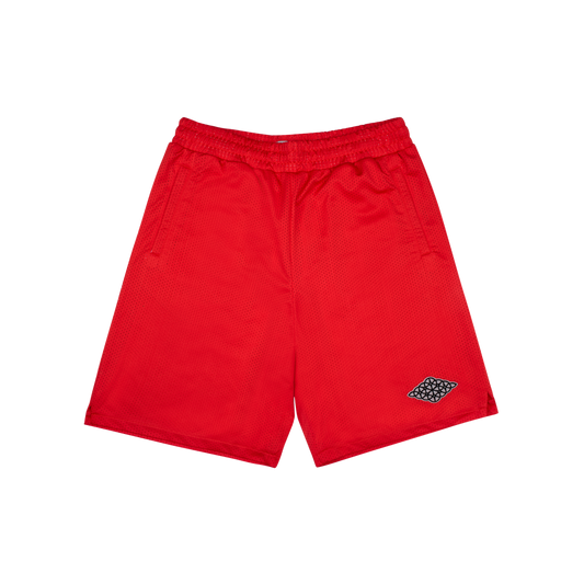 Rhombus Mesh Shorts Red