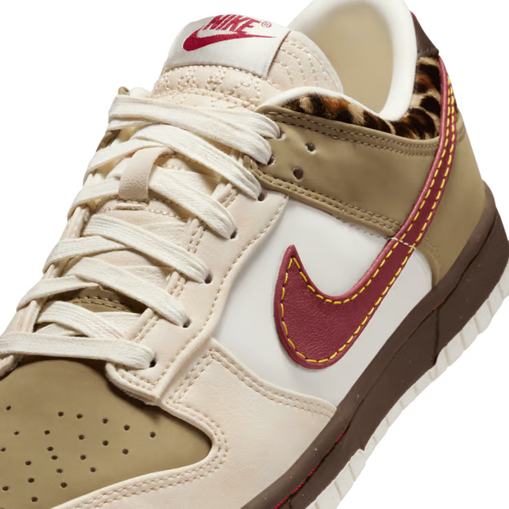 Nike Dunk Low Retro Khaki Team Red Pearl White (Women's)