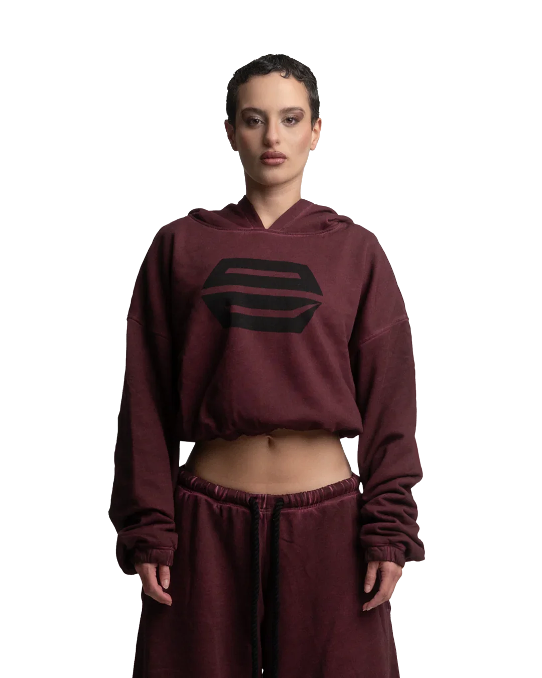 HEAVY-WEIGHT WASHED RED REVERSE LOGO HOODIE