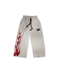 Pantalon de survêtement en molleton, couleur os, à injecteurs de carburant