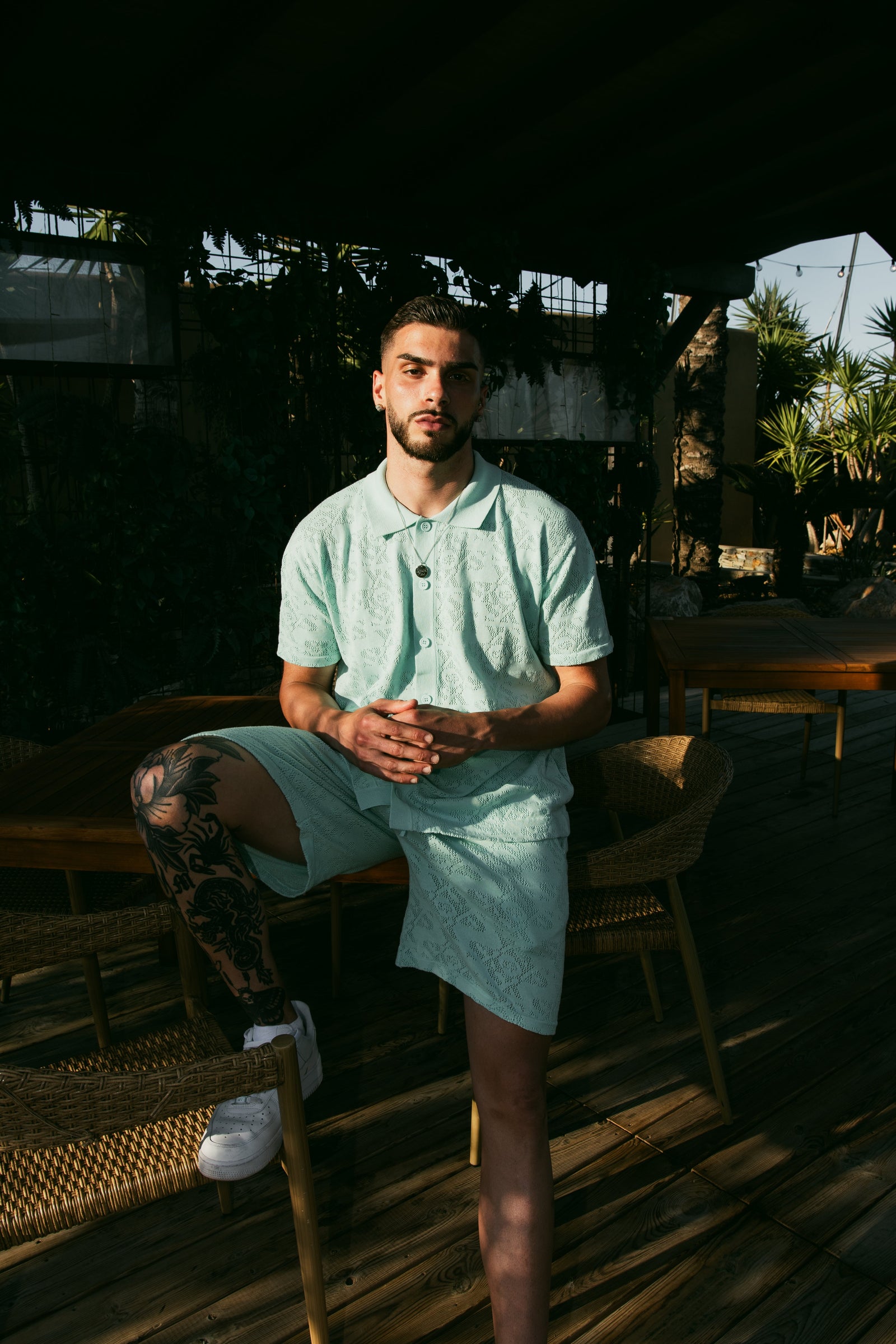 Luxury Jacquard Blue Shirt