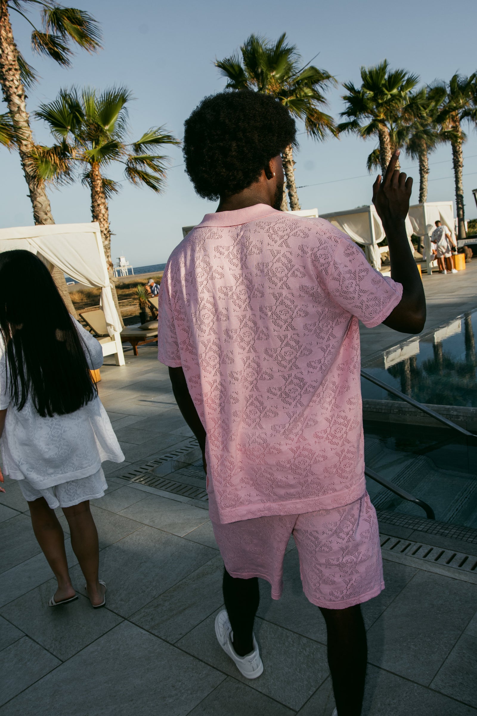 Luxury Jacquard Pink Shorts