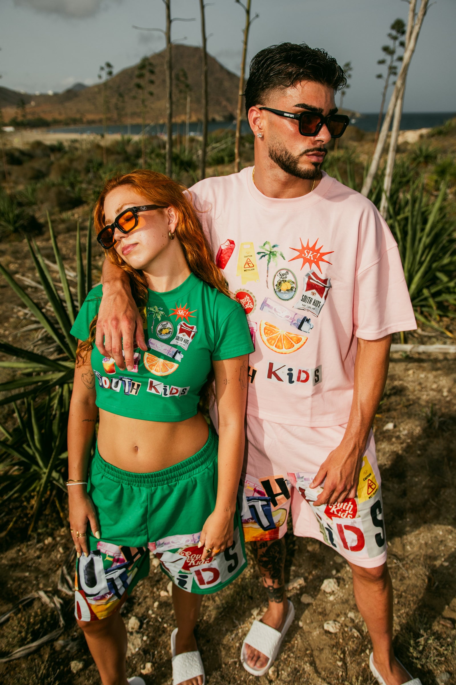 Collage Shorts Green