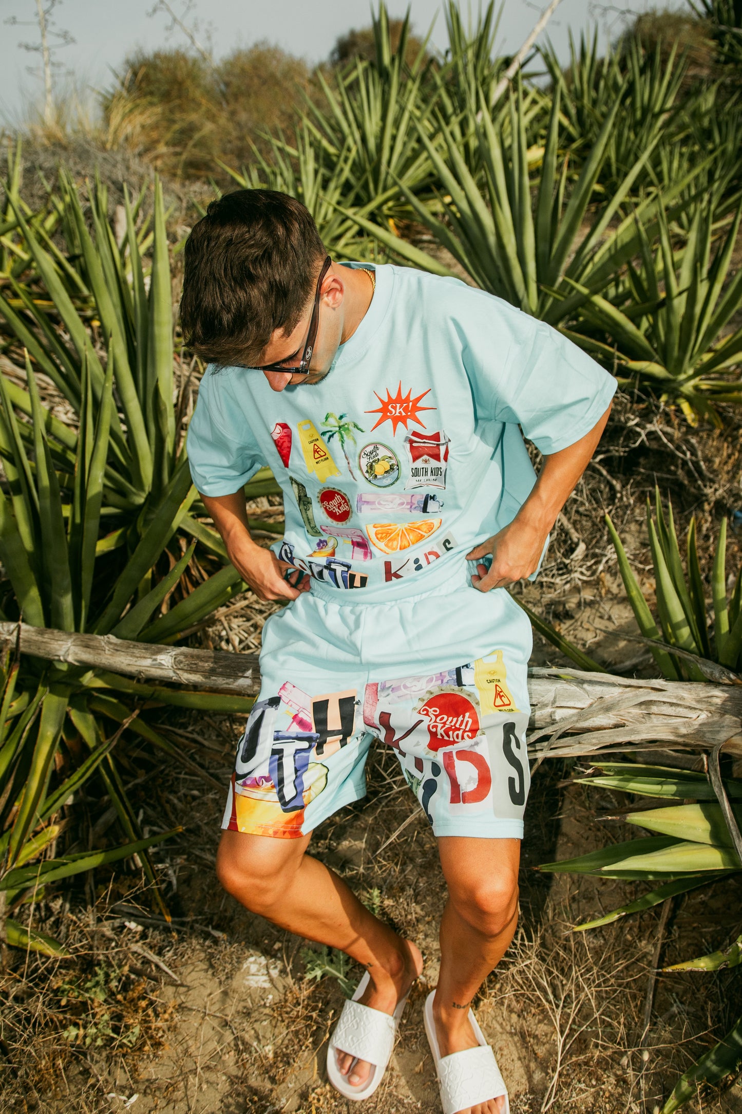 Collage Tee Cold Blue