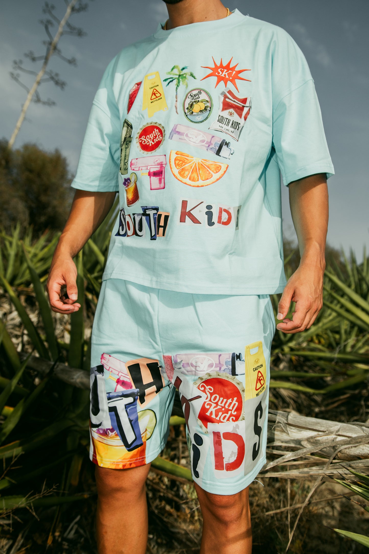 Collage Tee Cold Blue