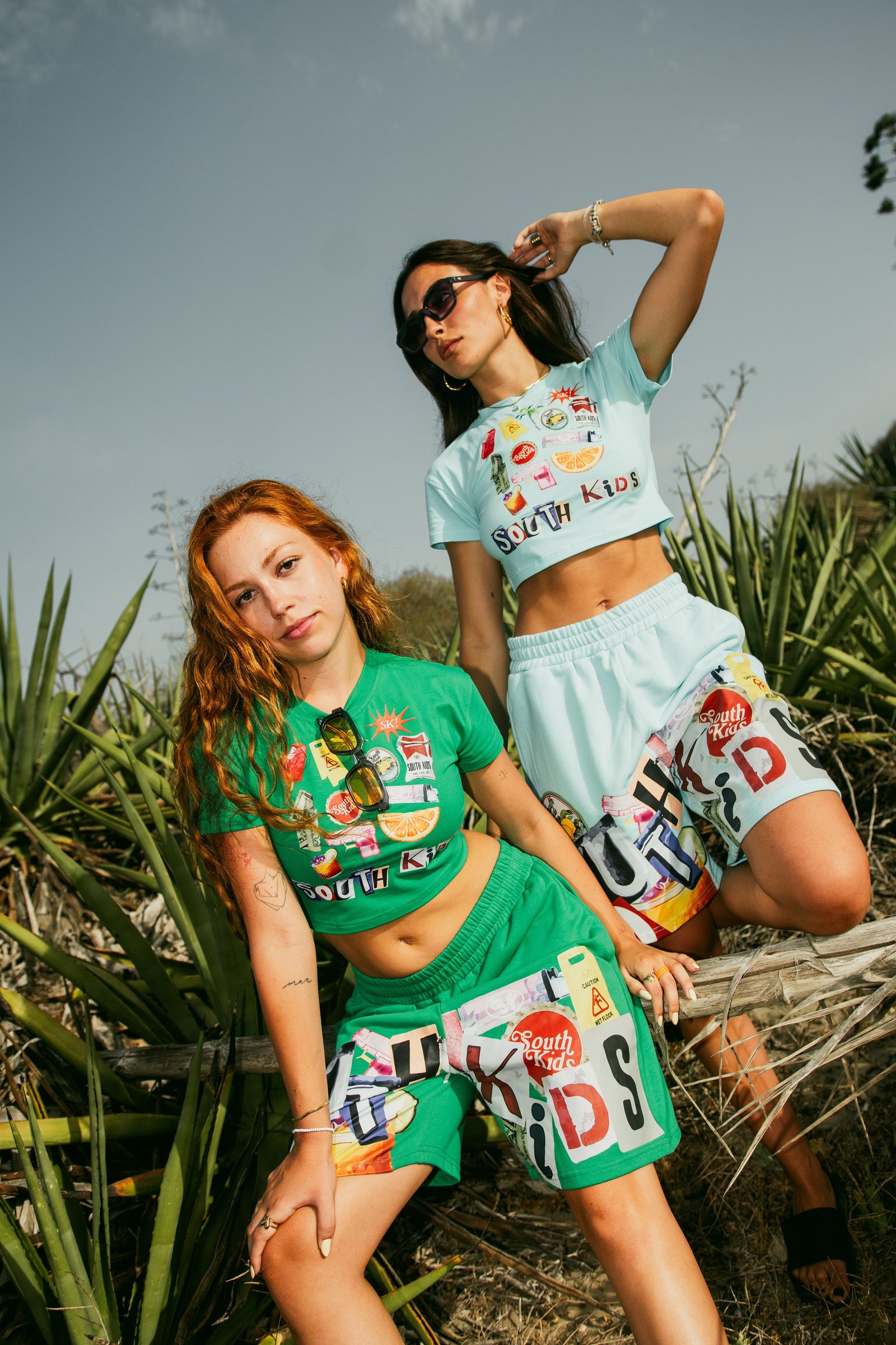 Collage Shorts Green