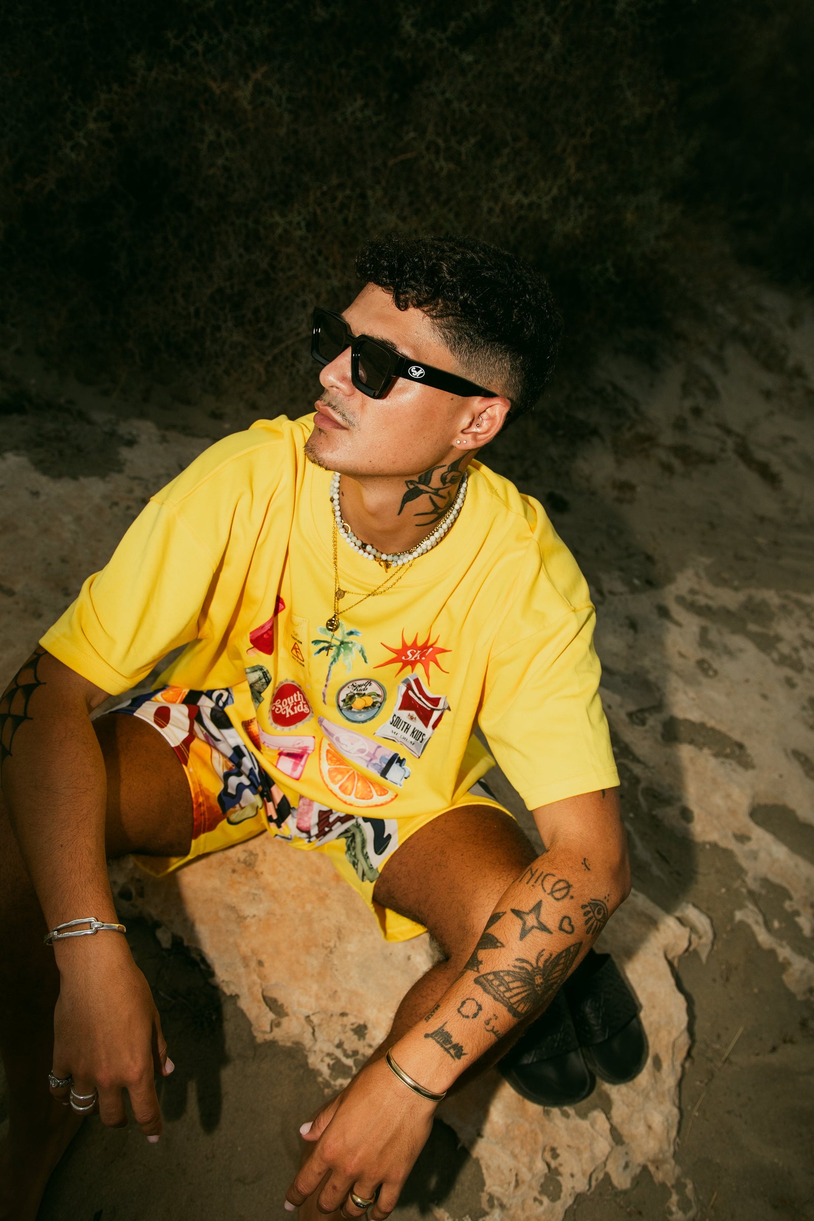 Collage Shorts Yellow