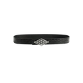 Ceinture losange effet crocodile noire