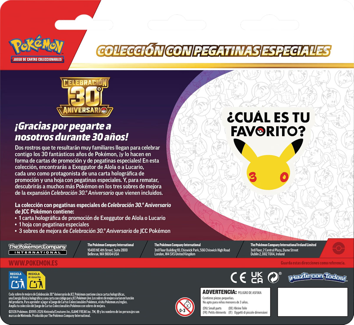 2026 Pokémon Mega Evolution 30th Celebration Tech Sticker Collection Lucario Promo (SPANISH)