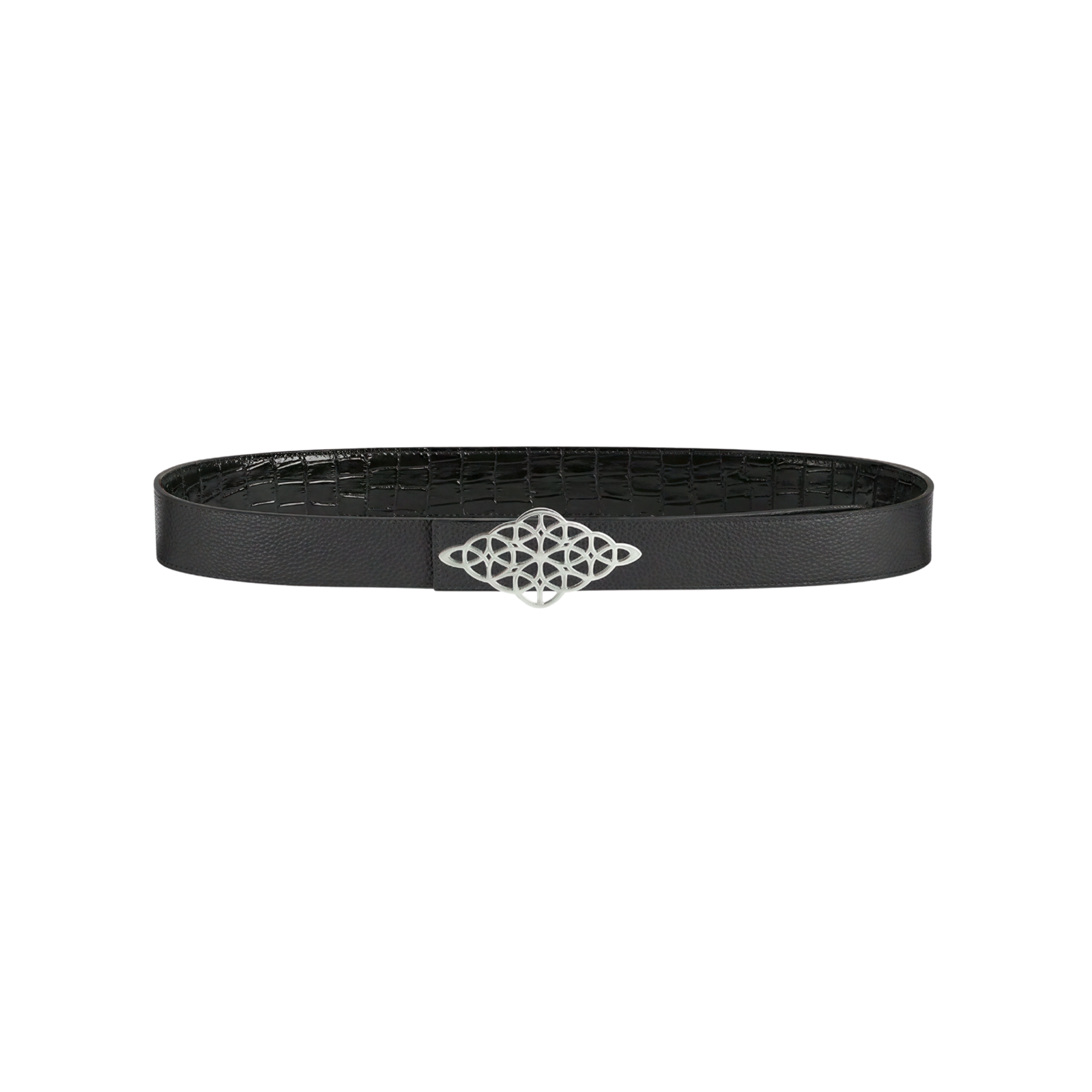 Rhombus Belt Croc Black