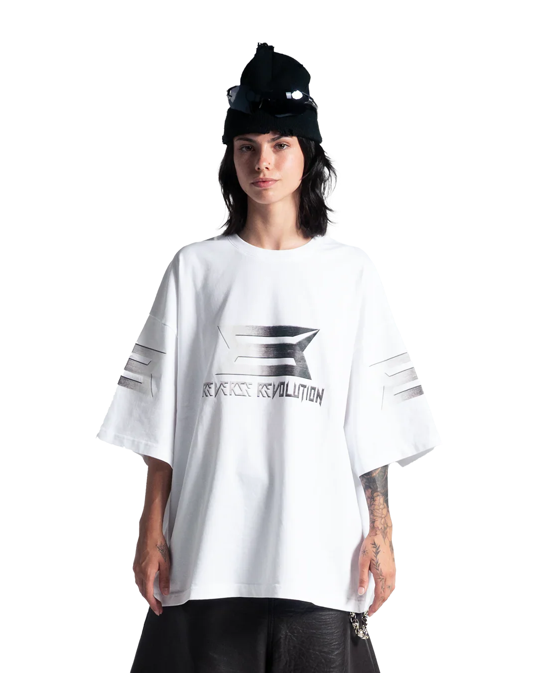 REVERSE REVOLUTION WHITE TEE