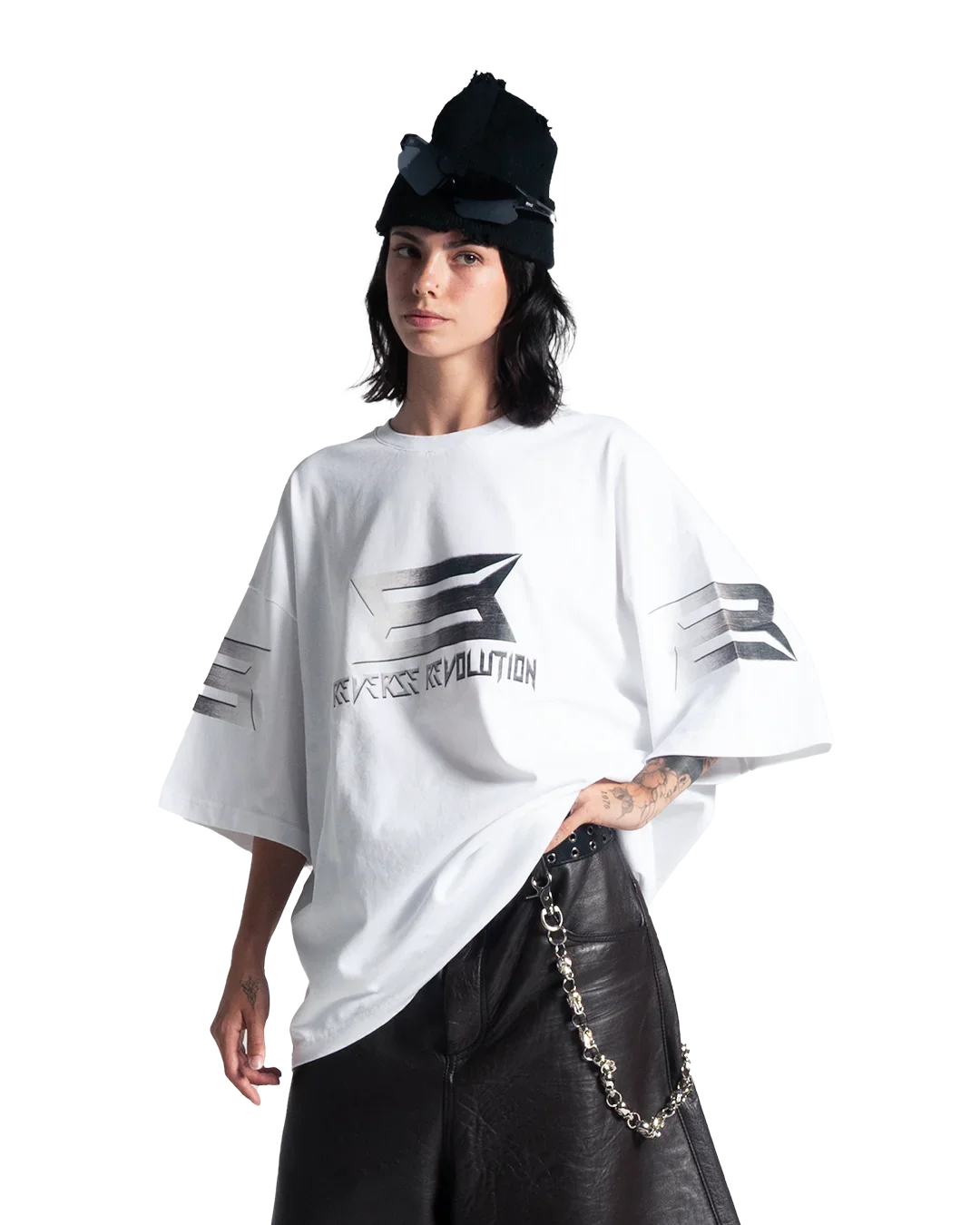 REVERSE REVOLUTION WHITE TEE