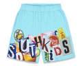 Shorts en collage bleu froid