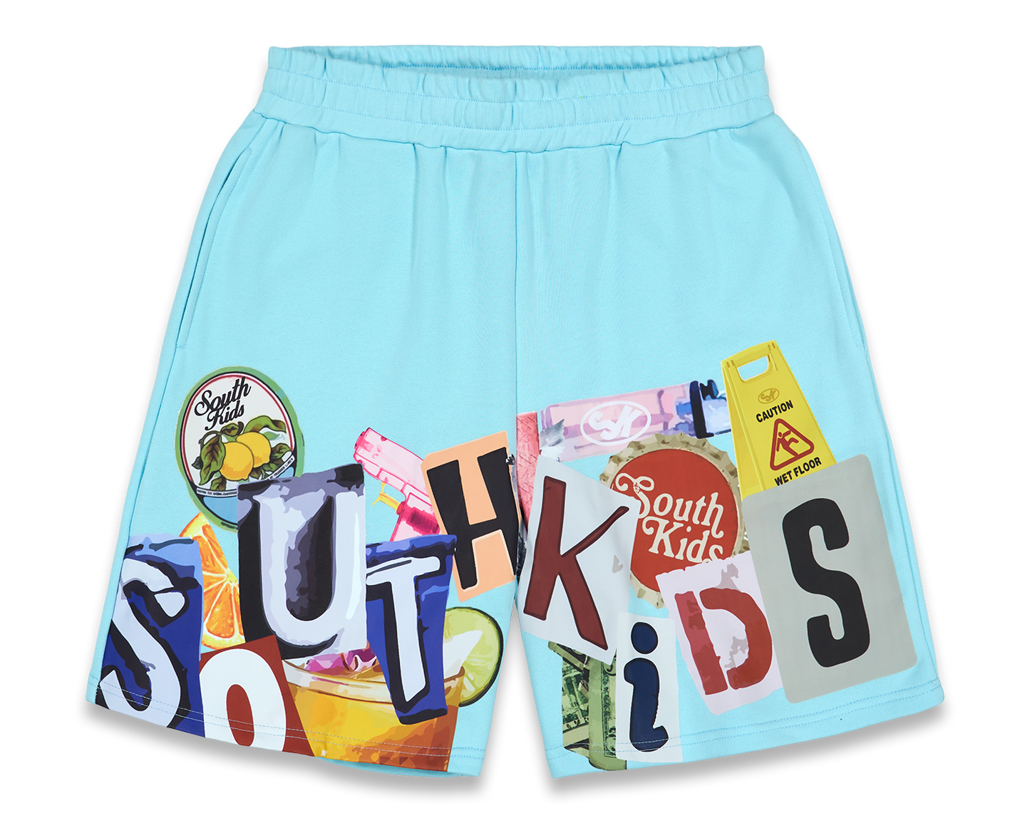 Collage Shorts Cold Blue