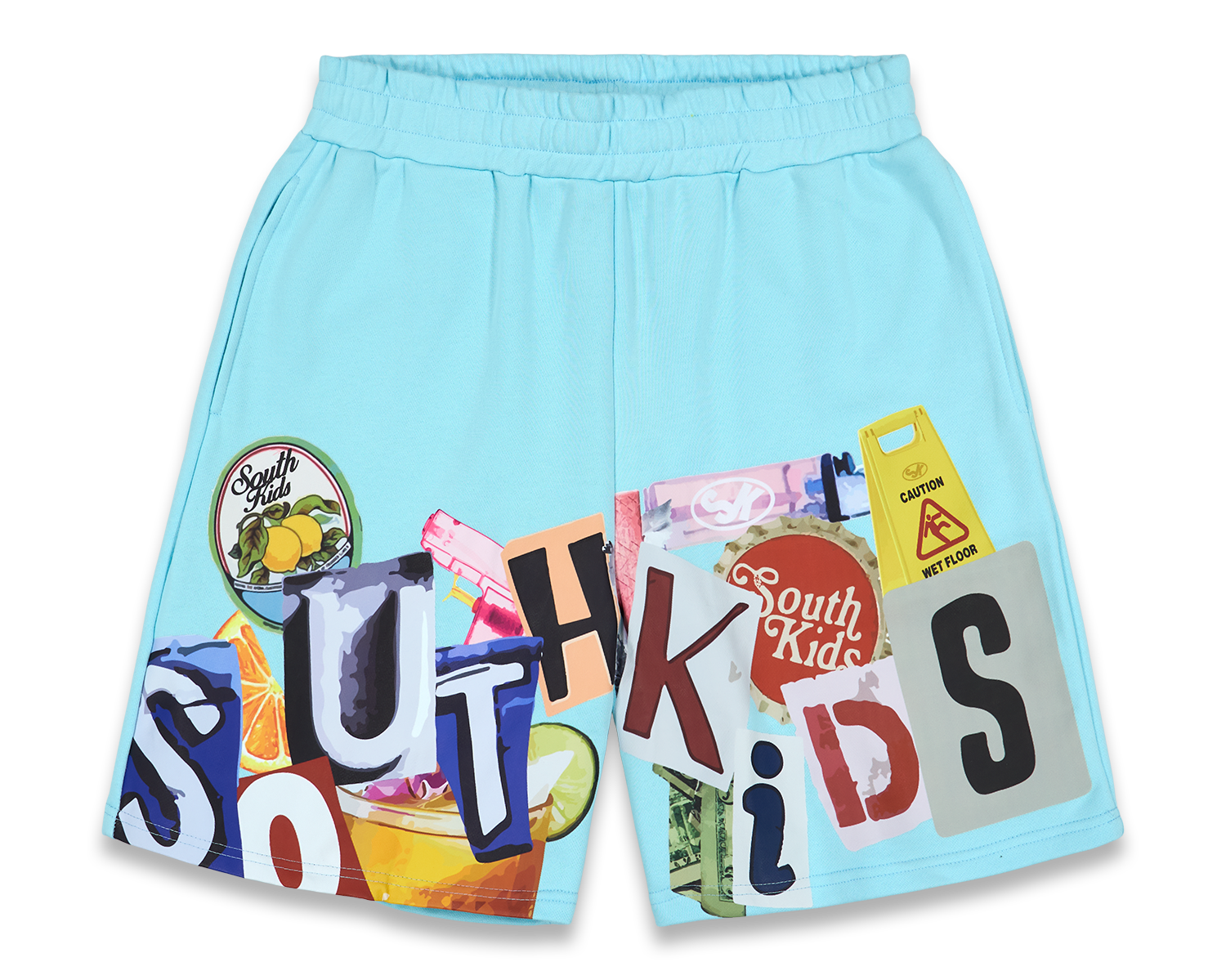 Collage Shorts Cold Blue