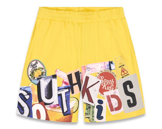 Collage Shorts Yellow