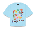 T-shirt Collages Bleu froid