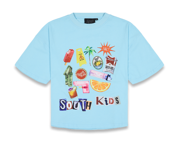 Collage Tee Cold Blue