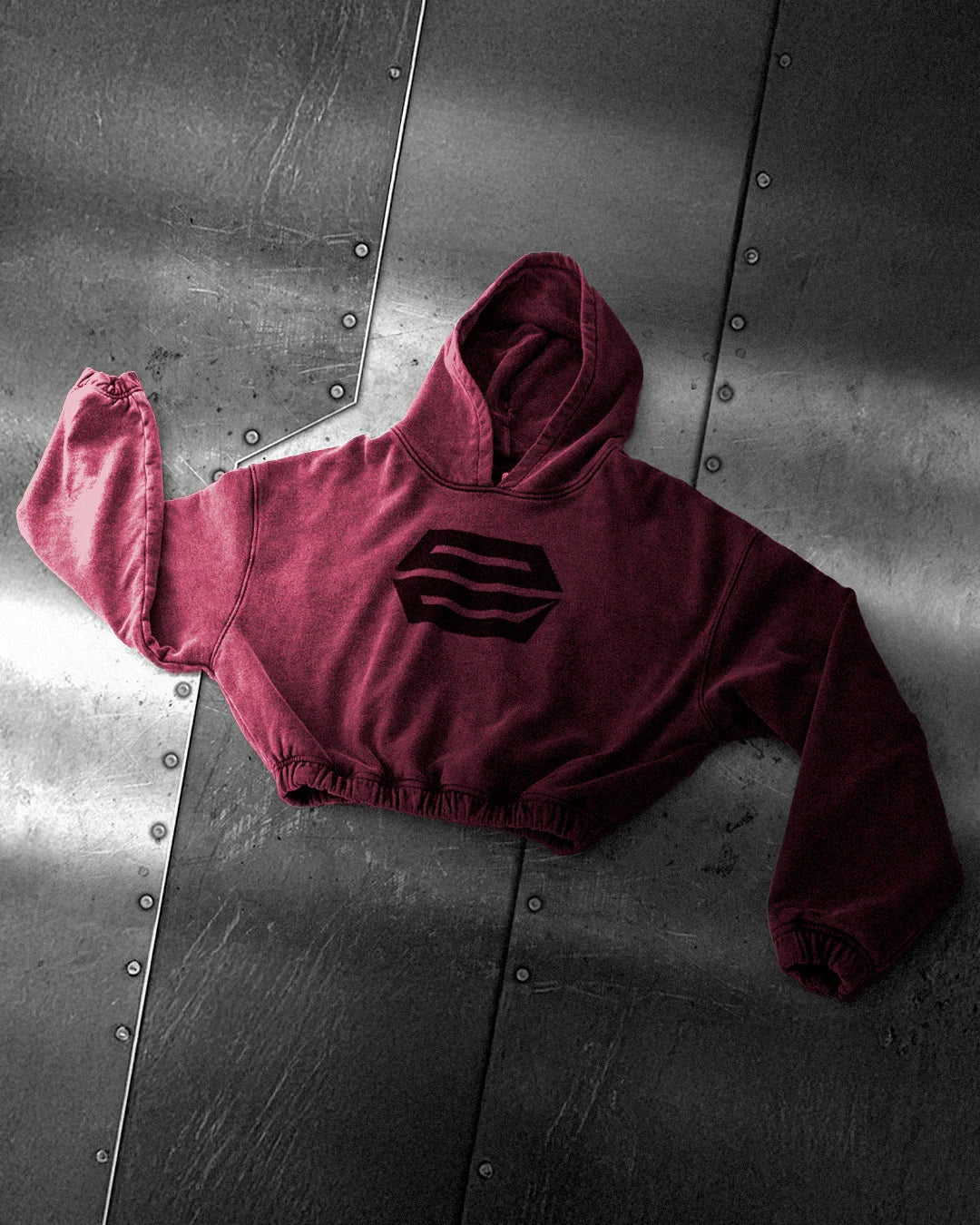 HEAVY-WEIGHT WASHED RED REVERSE LOGO HOODIE