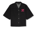 Chemise en jean noir et rose