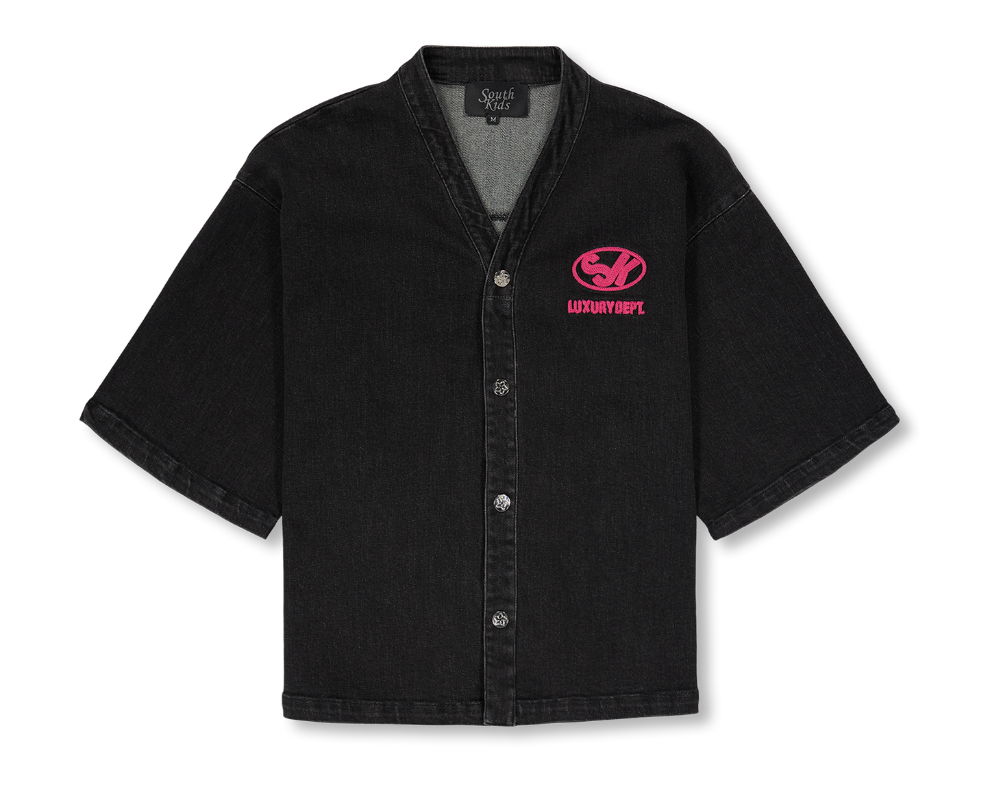 Denim Shirt Black & Pink