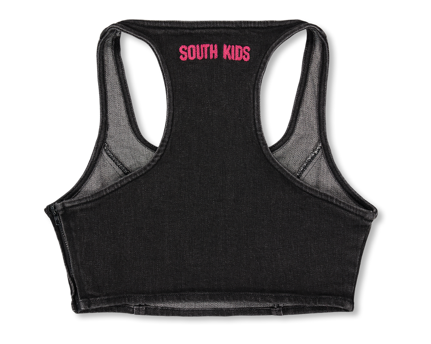 Denim Top Black & Pink