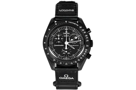 Swatch x Omega Bioceramic Moonswatch Mission to Moonphase Snoopy Black