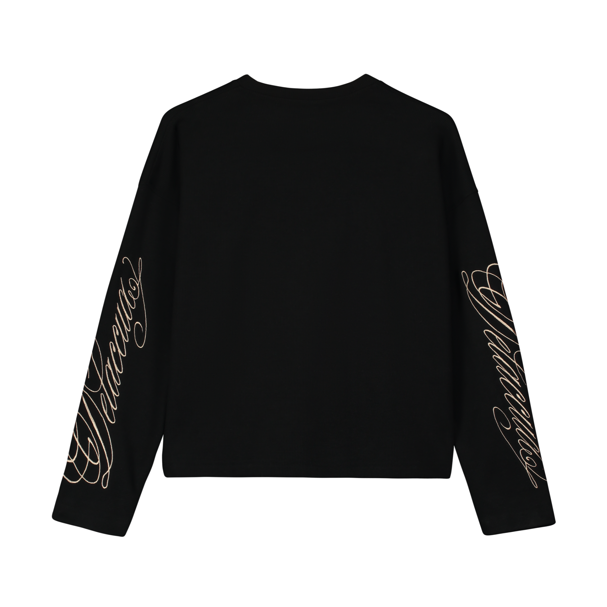 Maglia a maniche lunghe Waffle nera