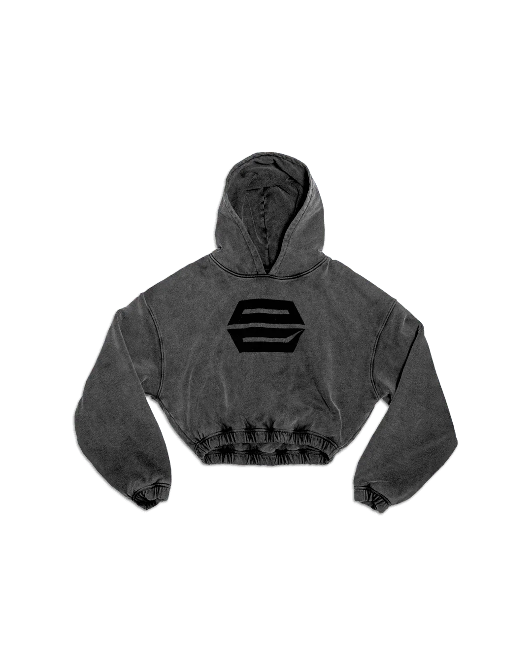 HEAVY-WEIGHT WASHED GREY REVERSE LOGO HOODIE