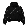 Sweat à capuche patchwork noir