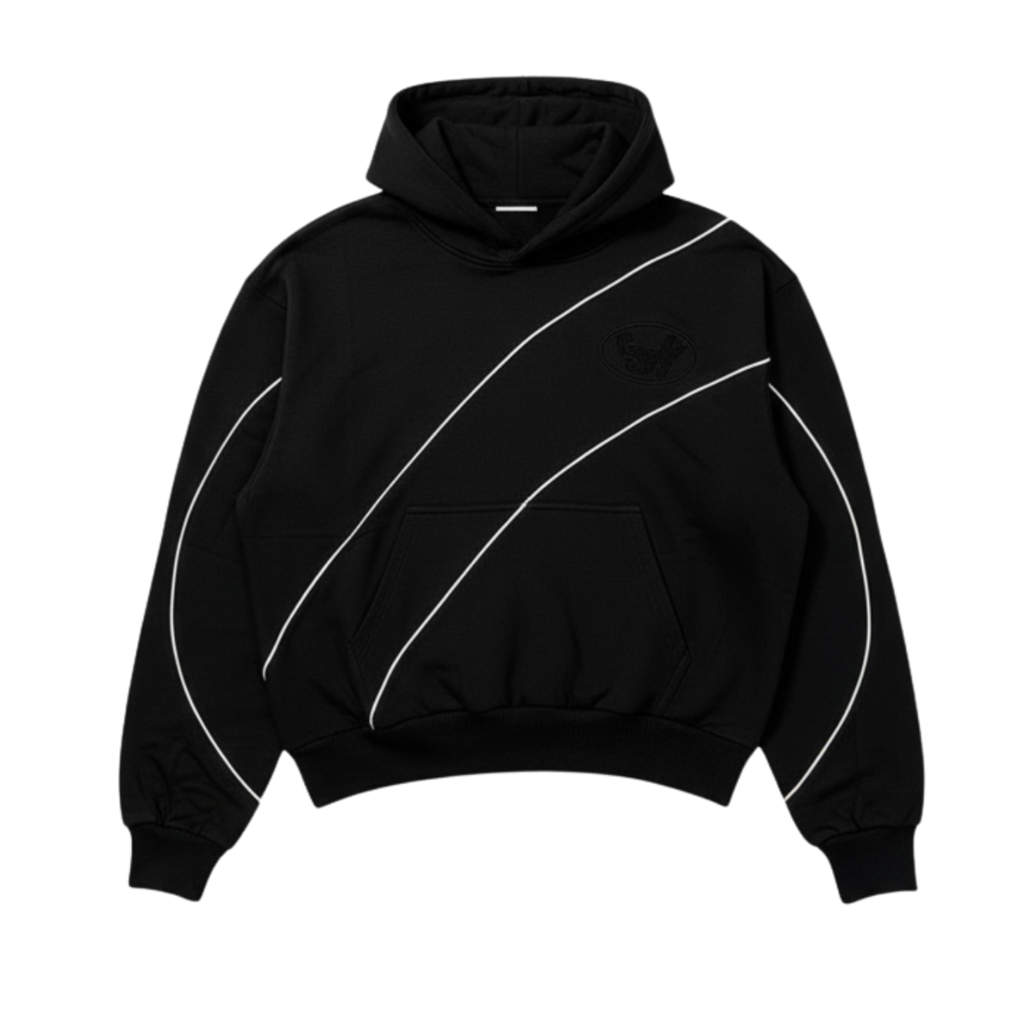 Patchwork Hoodie Black