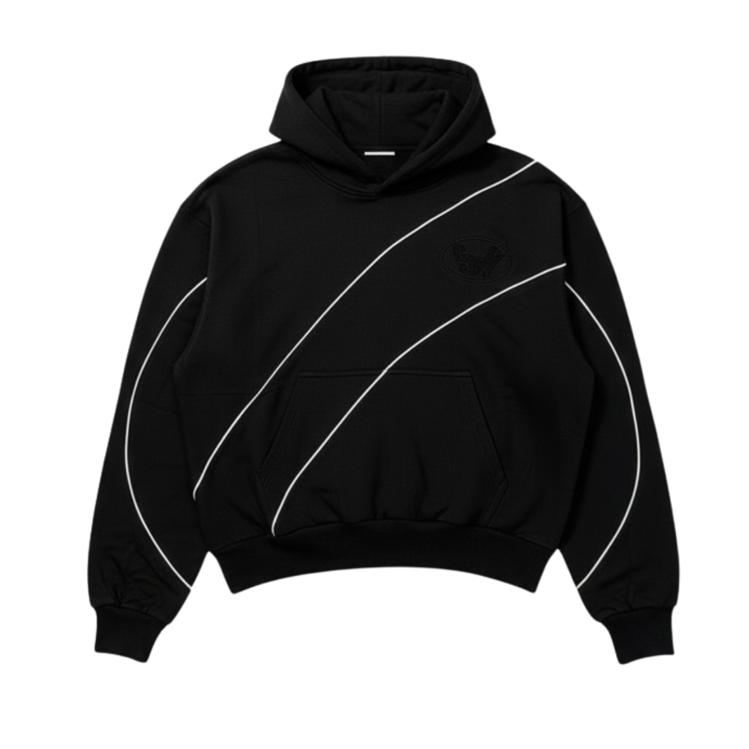 Patchwork Hoodie Black