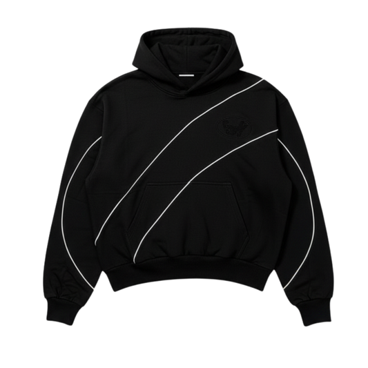 Patchwork Hoodie Black