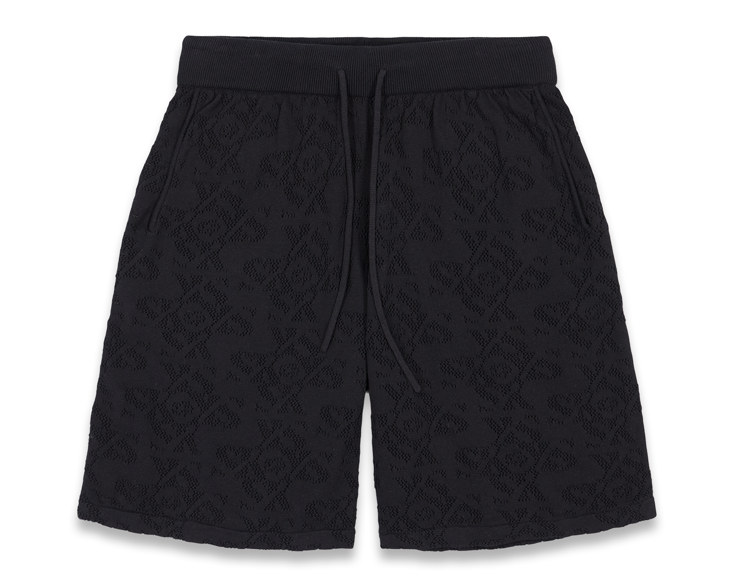Luxury Jacquard Black Shorts