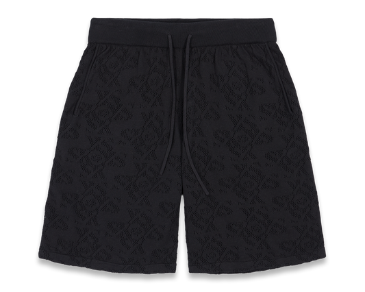 Luxury Jacquard Black Shorts