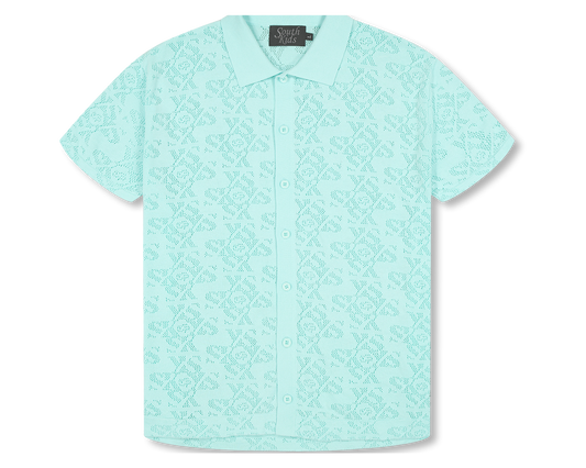 Luxury Jacquard Blue Shirt