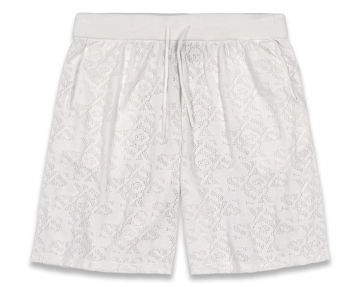 Luxury Jacquard White Shorts
