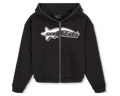 Sweat à capuche zippé noir et blanc Luxury Star