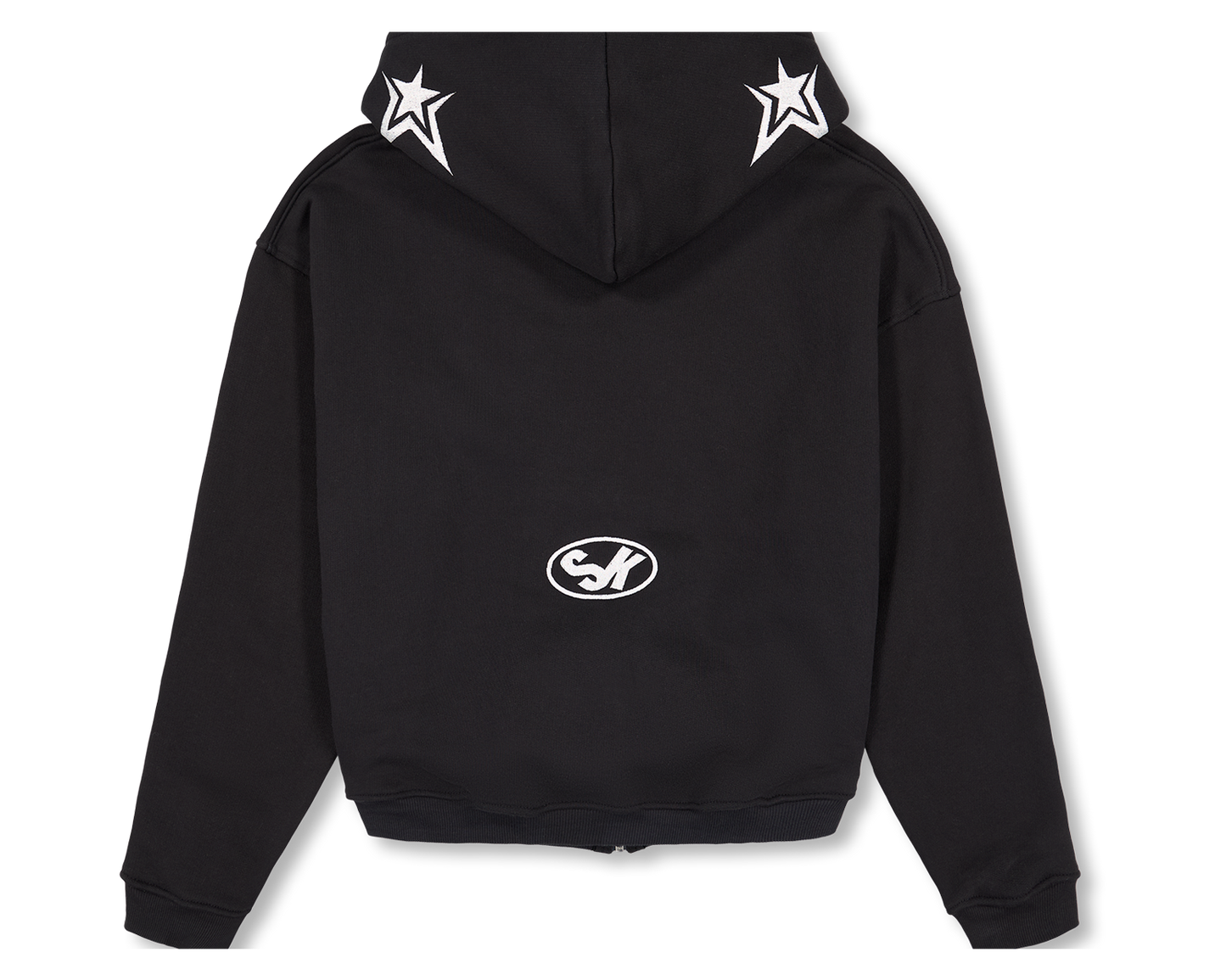 Luxury Star Black White Zip Up Hoodie