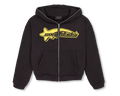 Sweat à capuche zippé noir et jaune Luxury Star