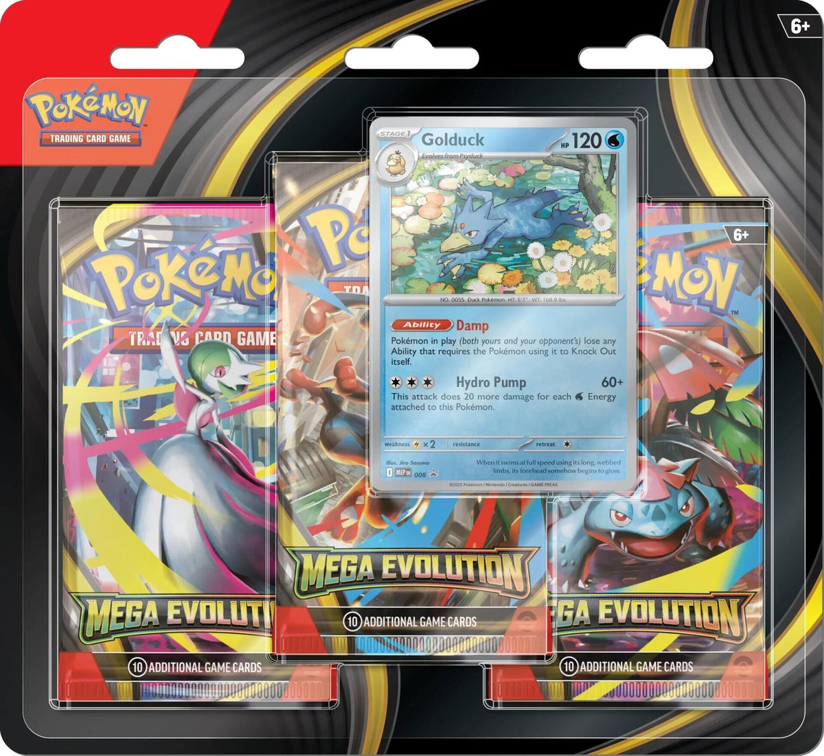 Overkicks - 2025 Pokémon Mega Evolution Golduck 3-Pack Blister Pack