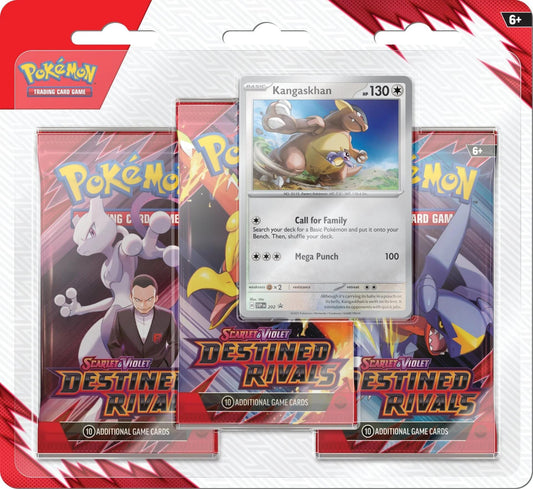 Overkicks - 2025 Pokémon Scarlet & Violet Destined Rivals Kangaskhan 3 Pack Blister Pack