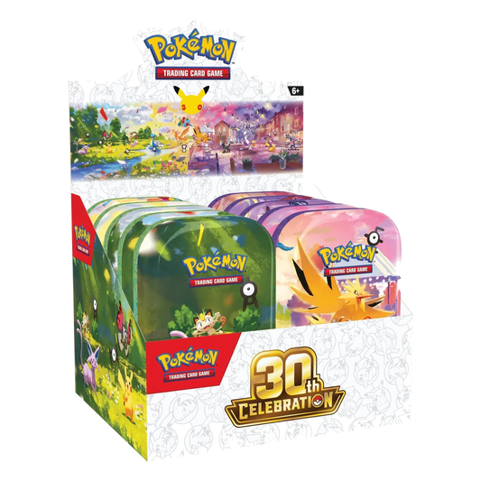 Overkicks - 2026 Pokémon Mega Evolution 30th Celebration 8 Tin Mini Display