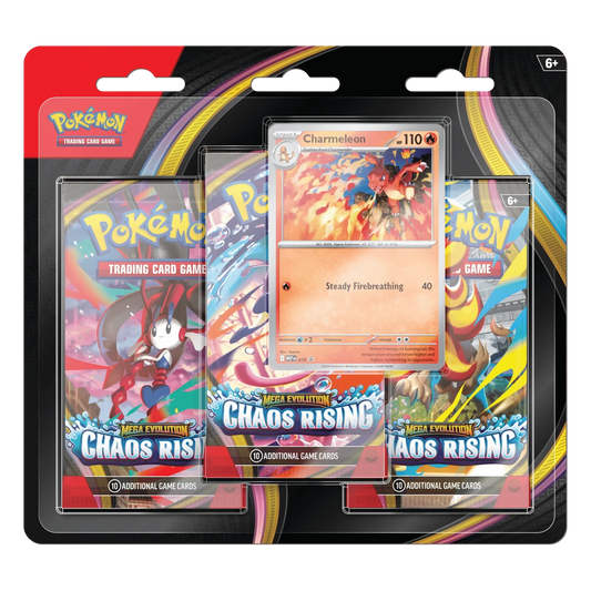 Overkicks - 2026 Pokémon Mega Evolution Chaos Rising Charmeleon 3 Pack Blister