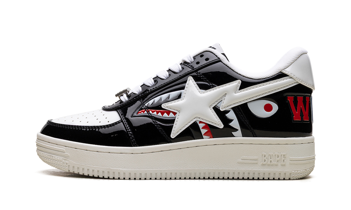 Overkicks - A Bathing Ape Bape Sta Low Color Block Shark Black (1G80191009-BLK) - vista lateral