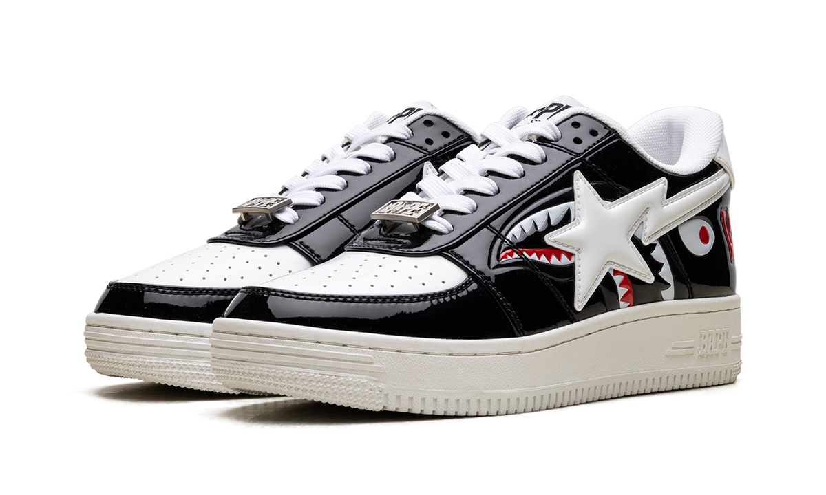 Overkicks - A Bathing Ape Bape Sta Low Color Block Shark Black (1G80191009-BLK) - vista trasera