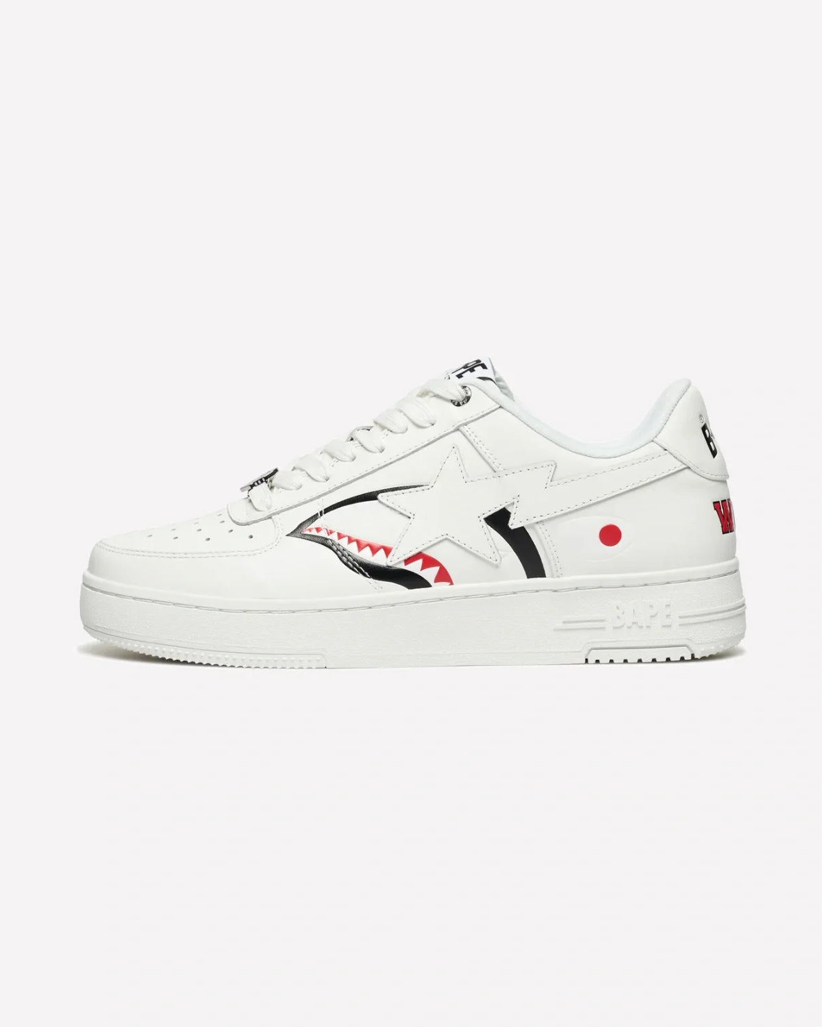Overkicks - A Bathing Ape Bape Sta Low Shark Pack White (1K80-191-307-WHT/1K80-291-307-WHT/001FWK801307-WHT) - vista lateral